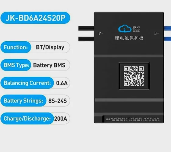 BMS Smart JK BD6A24S20P + Display bike /moto eletrica