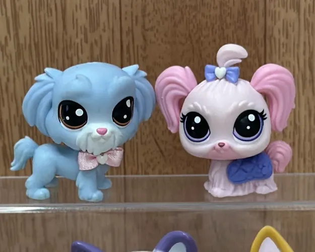Dupla Littlest Pet Shop Casal Cachorro Maltês