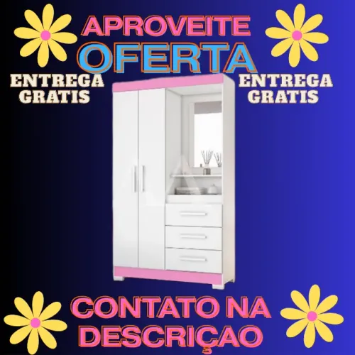 Guarda Roupa Com Espelho -Entrego Hoje Grátis Para Salvador-Pague Quando Receber ao Entreg