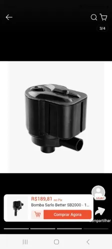 Bomba submersa de aquário Sarlo Better, 2000, 127v. Com timer analógico.