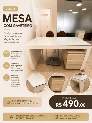 Vendo Mesa e Gaveteiro 