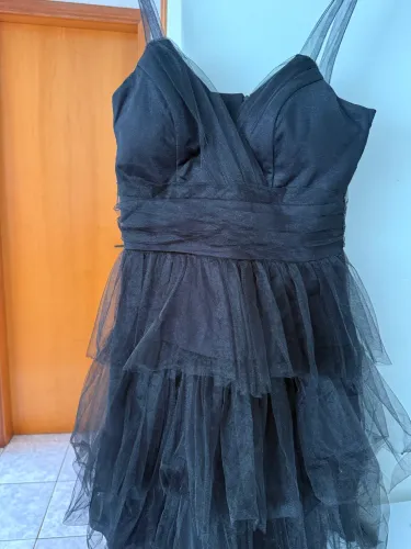 Vestido De Festa Preto De Tule