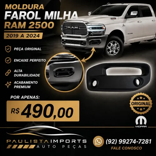 Moldura Farol Milha Ram 2500 2019 2020 2021 2022 2023 2024