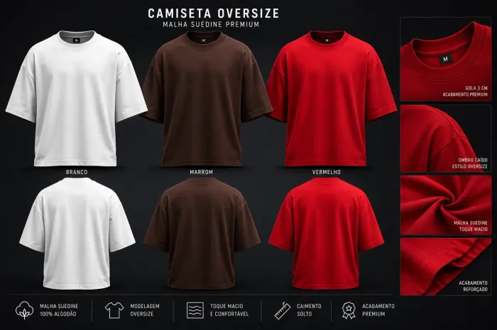 Atacado Camisetas lisas Suedini premium