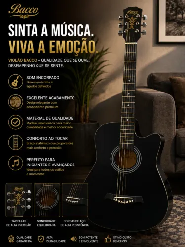 Violão acústico Seven SV-17 mini dreadnought dark black OFERTA IMPERDIVEL.