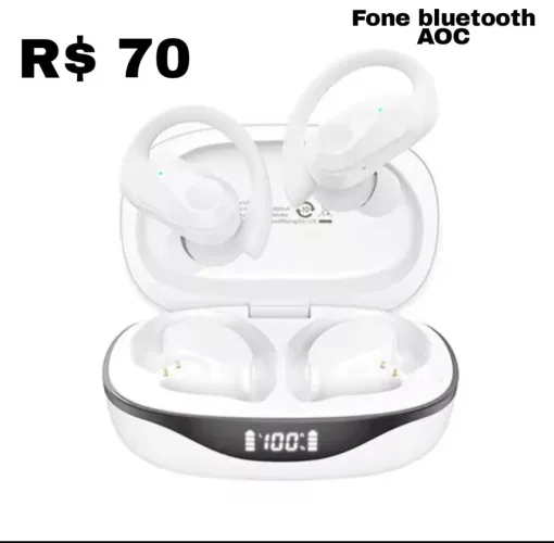 Fone bluetooth AOC Branco R$ 70