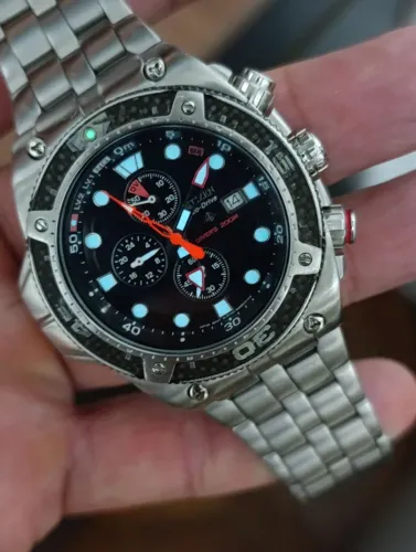 Citizen Aqualand Carbono Sensor Of Pulseira Original com alongador Capacitor ok Zerado