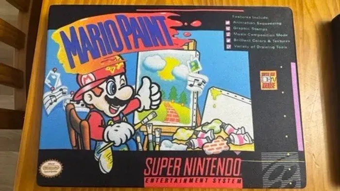 Mario Paint em forma de arte de parede - homenagem ao SNES