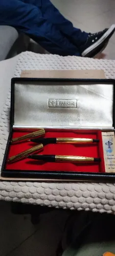 Par de Canetas Tinteiro Vintage Parker 45 - Duas Peças Com Estojo Original