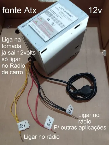 Fonte Atx  12 volts 32A Somados ligar Som de Carro na Tomada.