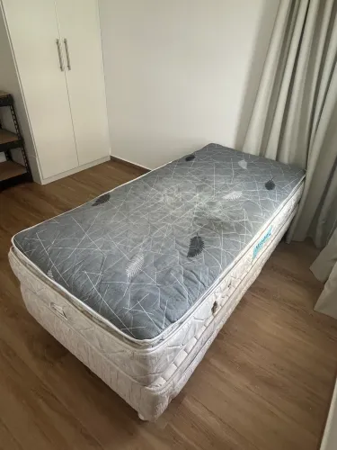 Bicama Solteiro com Colchão | Base Box | Bom Estado