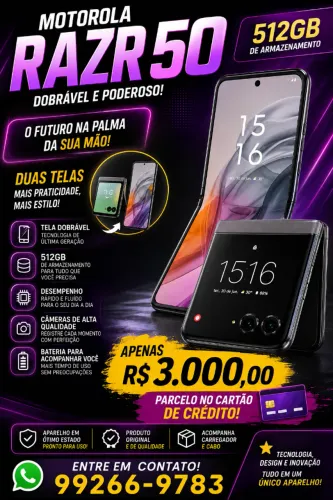 Motorola Dobrável Rzer 50 512Gb