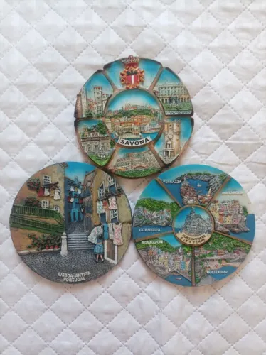 Lote Placas de mármore ornamentais feitas a mão
