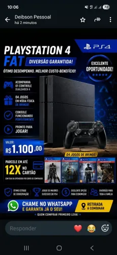 PS 4 FAT SUPER CONSERVADO