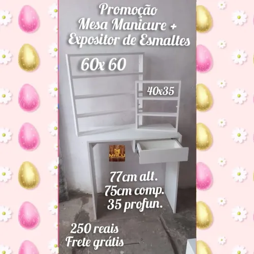 Mesa manicure + expositor de esmaltes 