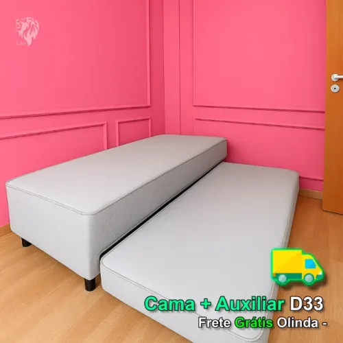 Camas Box Solteirão D33 Com Auxiliar (Cama Solteirão + 1 Cama Extra)!