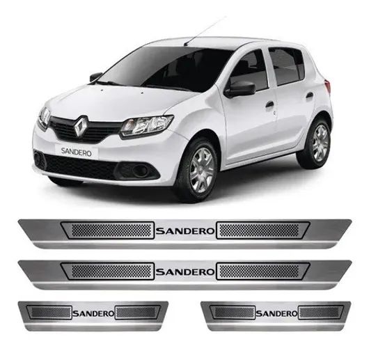 Acessórios Jogo Soleira Renault Sandero 4 Peças Aço Inox