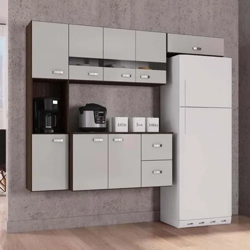 Cozinha Suspensa Júlia Chocolate/Off white Até 12x - Frete Grátis