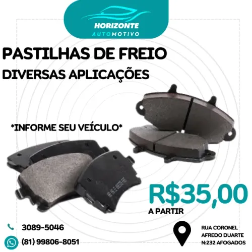 Jogo pastilha de freio dianteira e traseira * informe seu carro*