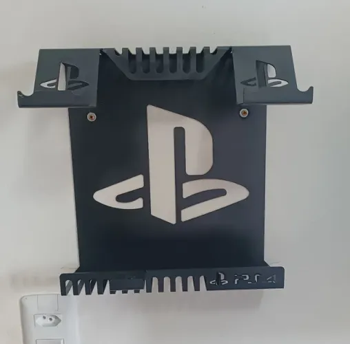 Suporte Preto Parede Pendurar Apoiar Playstation 4 - Ps4<br><br>