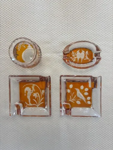 Conjunto vintage de cristal âmbar alemão (1930)