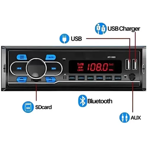 Auto rádio bluetooth e USB