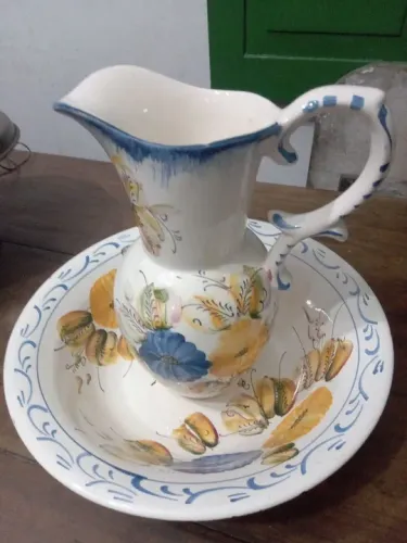 Gomil e bacia porcelana antiga