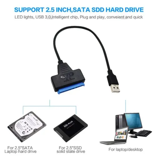 Cabo Leitor Hdd Ssd Sata 2.5 6gbp Usb 3.0 22pino Promoção