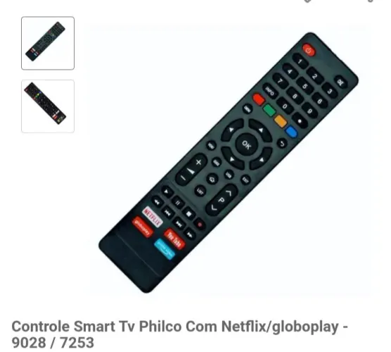 Controle remoto similar Philco smart