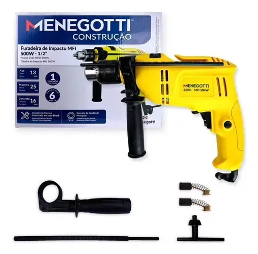 FURADEIRA DE IMPACTO MENEGOTTI MFI-500W 220V 60HZ 