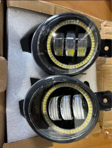 Par de Farol de Milha LED com Angel Eyes Nissan Frontier 2017 a 2022