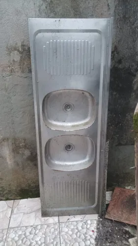 Pia inox duas cubas 