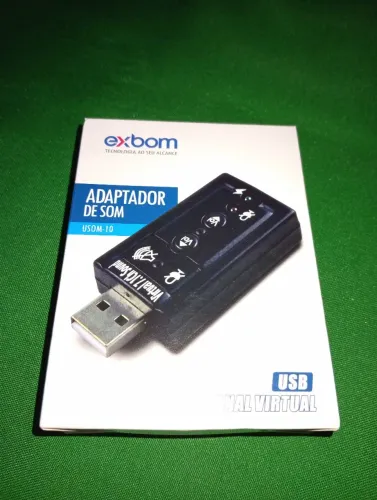 Adaptador de som USB Virtual 7.1