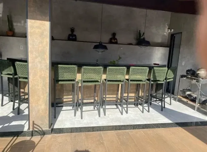Banqueta gourmet em corda náutica verde (unidade)