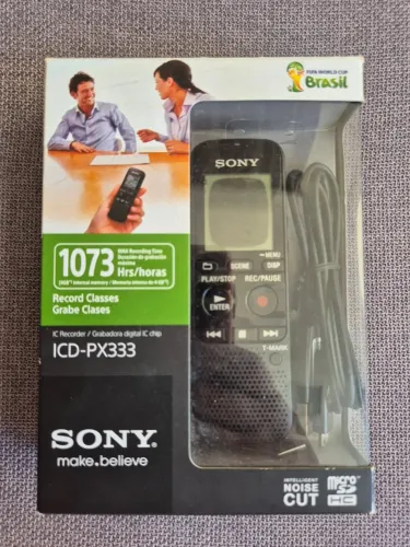 Gravador de Voz Digital Sony ICD-PX333 (4GB) - EXCELENTE ESTADO, na Caixa, Original!