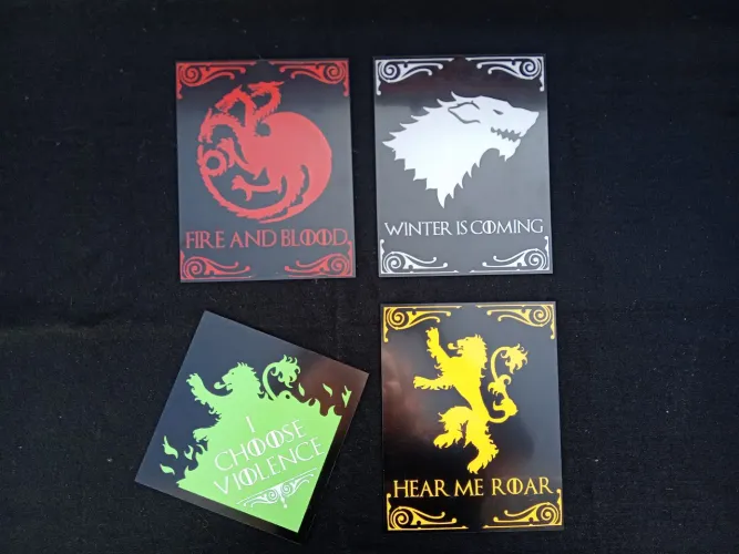 Placas decorativas game of thrones 