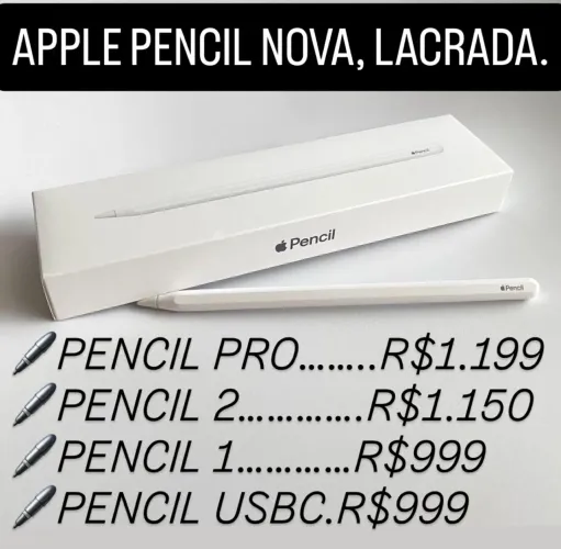 APPLE PENCIL NOVA ORIGINAL LACRADA NA CAIXA, BLACK FRIDAY, LOJA NO RIOMAR.