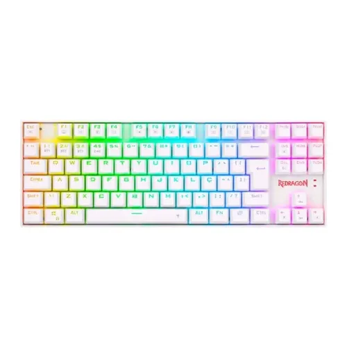 Teclado Mecânico 80% Redragon Kumara Pro White BT2.4GHz/Recarregável Switch Blue - WZetta 