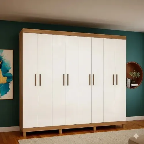 Super Oferta Guarda Roupa Rubi Cinamomo/Branco (PRODUTO NOVO DE LOJA)