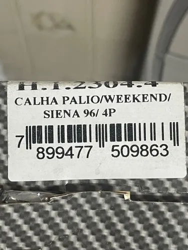 Calha de chuva palio /weokend/siens 4p instalado 