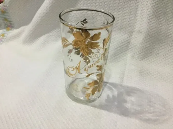 Copo Cristal Com Detalhes Em Ouro A Querida Mamãe Anos 30