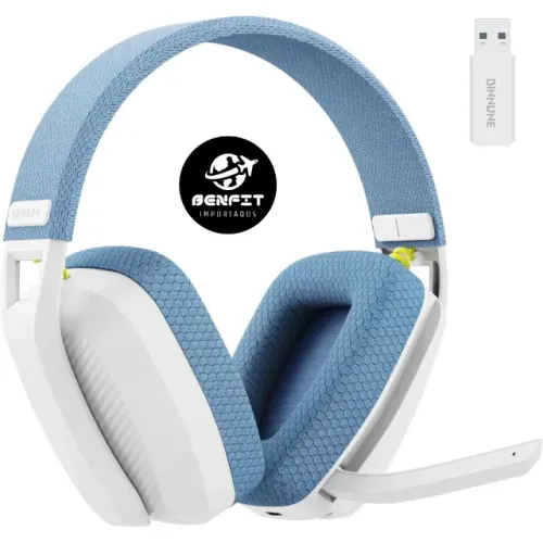 Headset Wireless Binnune BW06 Azul Modo Duplo de Conexão BT 5.3 ou 2.4Ghz