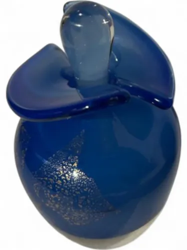 Perfumeiro em Cristal Azul Cobalto com Pó de Ouro - Giuseppe Benedetto