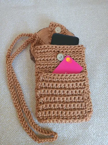 Bolsa tiracolo porta celular em fio Náutico 