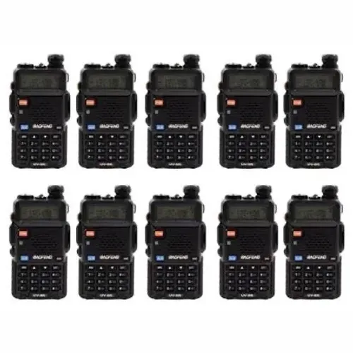 Kit 10 Rádio Comunicador Baofeng Bf-uv-5r Novo Completo 