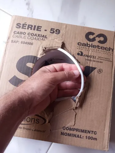 100 metros Cabo coaxial RJ59 para antenas SKY CLARO OI etc.
