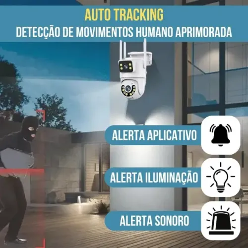 Câmera 2 em 1 Wi-fi Externa para casa apartamento