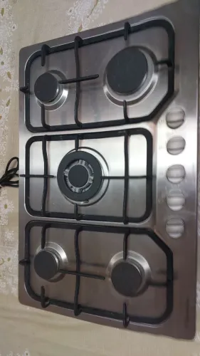 COOKTOP 5 BOCAS, MESA INOX, TREMP FERRO FUNDIDO, HIPER E MULTI CHAMAS, à GAS, ELETROLUX