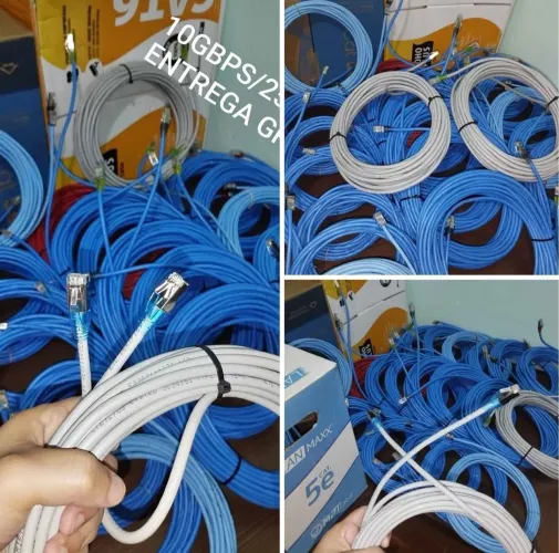 Cabo de rede internet 2 3 5 10 15 20 25 30 metros CAT6 E CAT5E