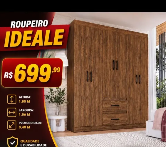 Oportunidade Guarda roupa de 6 portas montagem na hora frete grátis